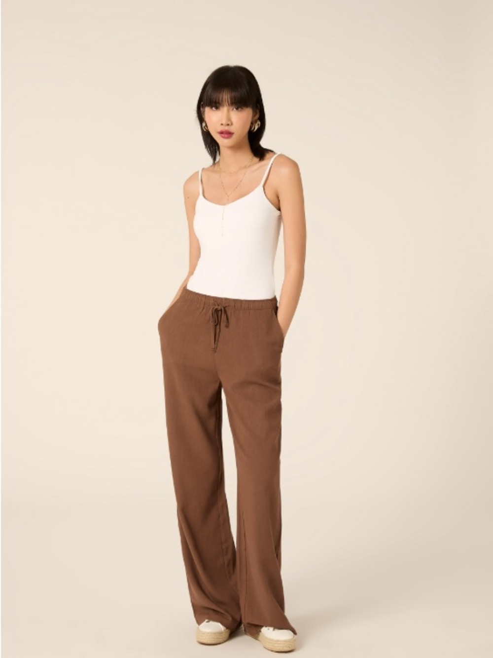 Italy-Sourced Alcott Linen-Blend Palazzo Pants Size M Fits S / Never Worn
